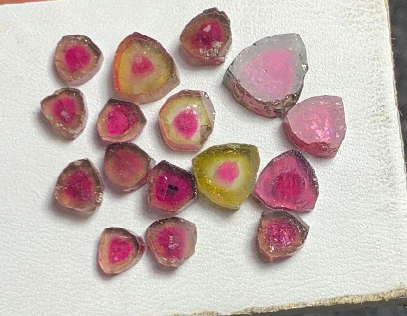 16 carats Watermelon Tourmaline Slices Bulk Parcel