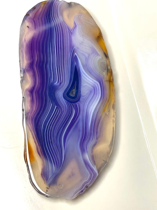 Purple Polished Agate Slice Geode Slabs