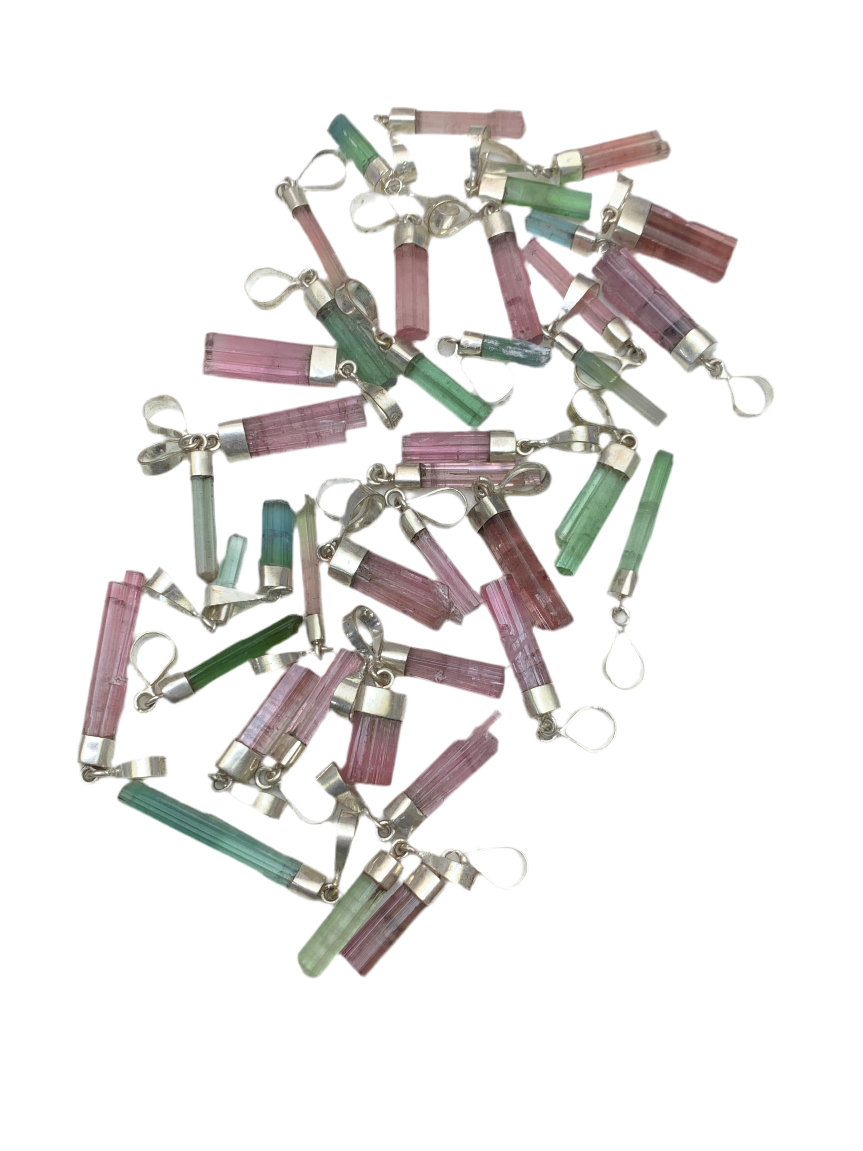 20 Pieces of Tourmaline Crystal Pendants Deal Wholesale