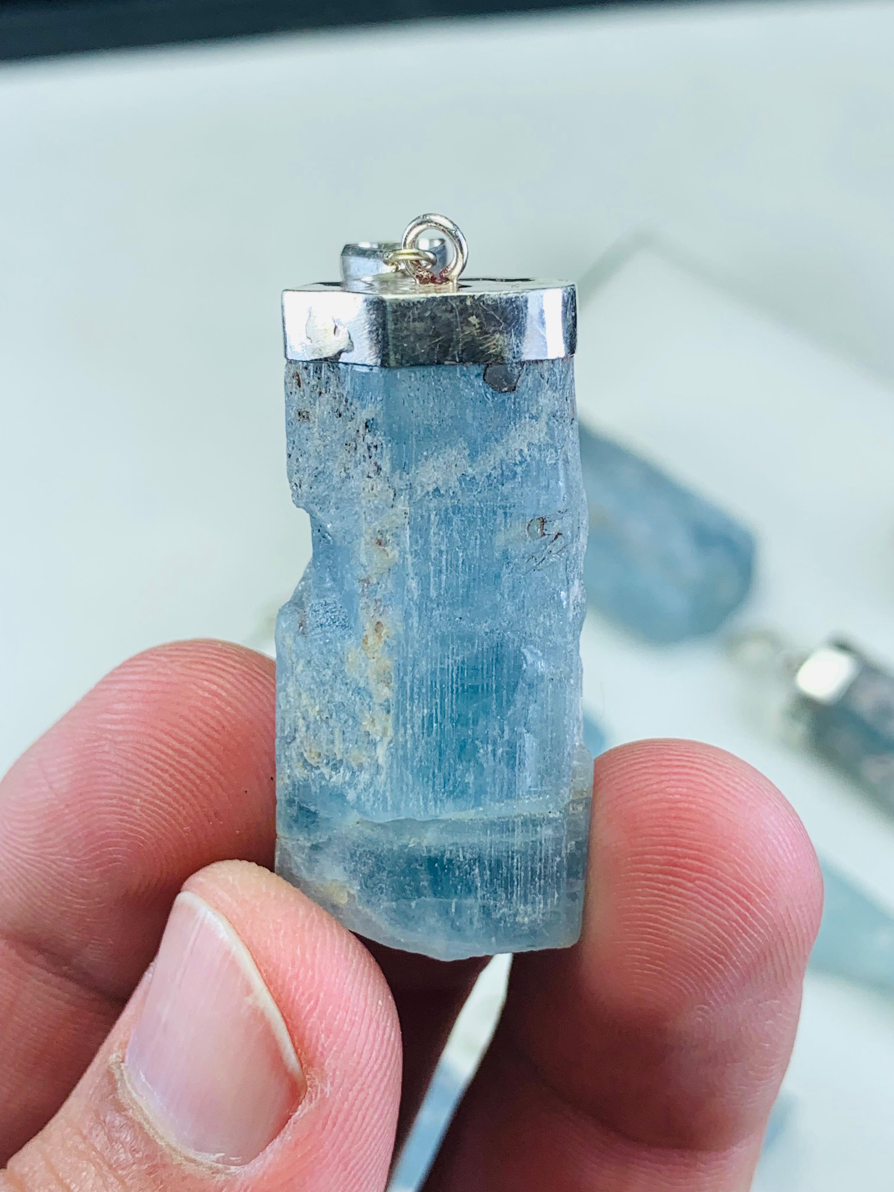 15 Aquamarine Crystal Healing Pendants