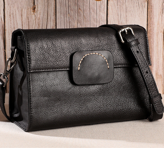 women vintage backpack in black color