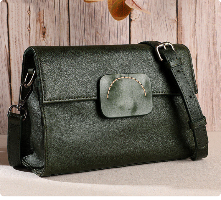 Women's Vintage Leather Bag: Handmade Vintage Designer Bag