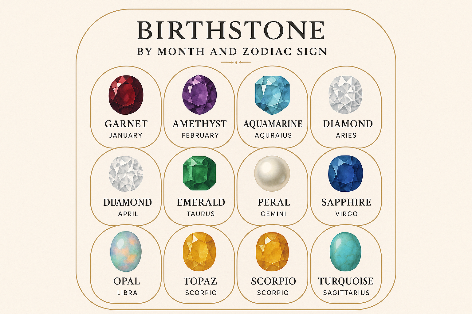 Birthstone by Month and Zodiac Sign – Discover Your Gemstone Guide