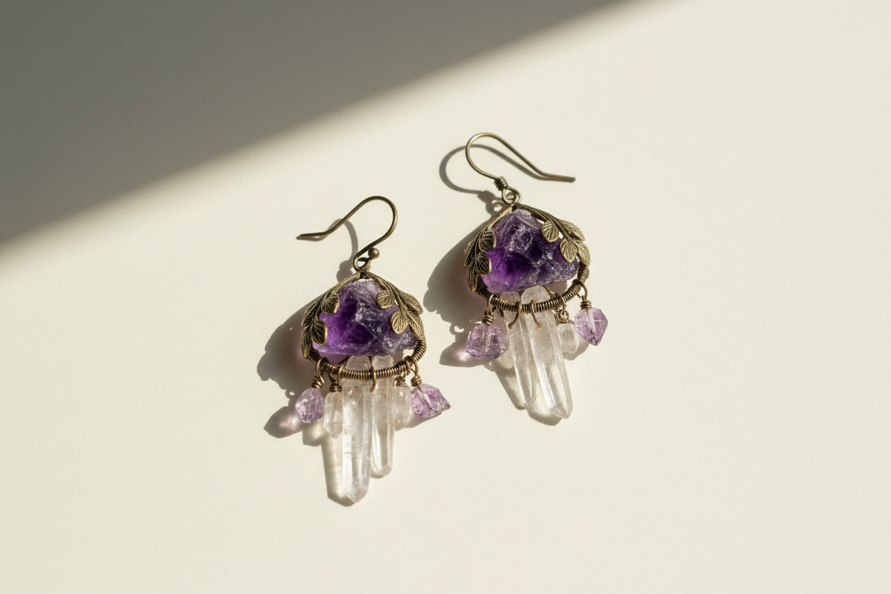 Natural Crystal Earrings