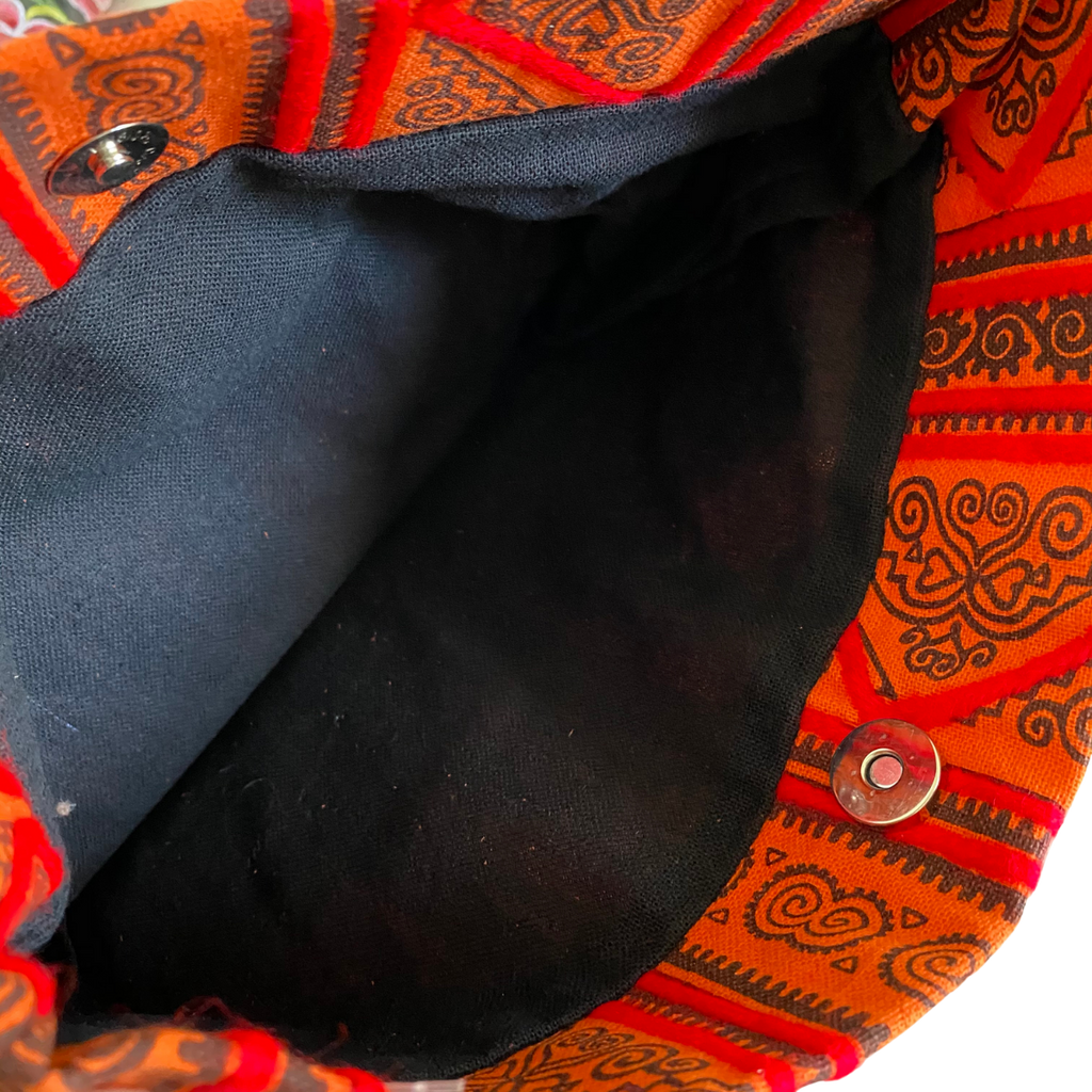 Handmade Boho Crossbody Bag – Hmong Yarn Sling Bag with Inside Pockets