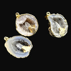 Oco Geode Druzy Crystal Pendant | Gold Plated | Boho Jewelry Making Supply