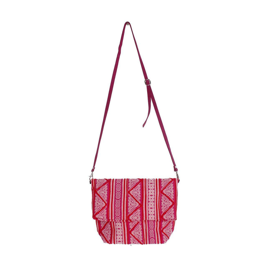 Handmade Boho Crossbody Bag – Hmong Yarn Sling Bag with Inside Pockets
