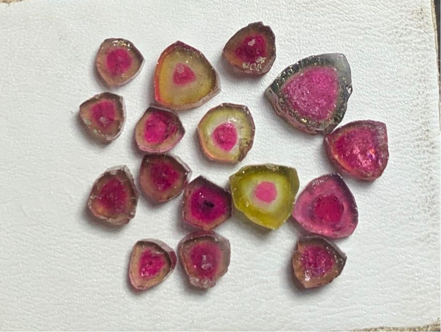 16 carats Watermelon Tourmaline Slices Bulk Parcel