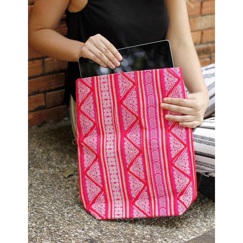Handmade Boho Crossbody Bag – Hmong Yarn Sling Bag with Inside Pockets