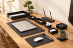 Black Leather Desk Set, 10 Pieces | Wholesale Promotional Package