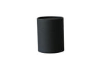 Black cylindrical container 