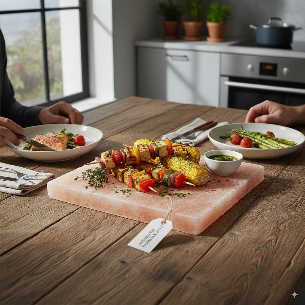 Himalayan Salt Brick 8" × 12" × 2" — Large Cooking & Serving Slab