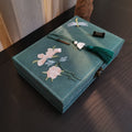 flannel lined Antique Flower Jewelry Box