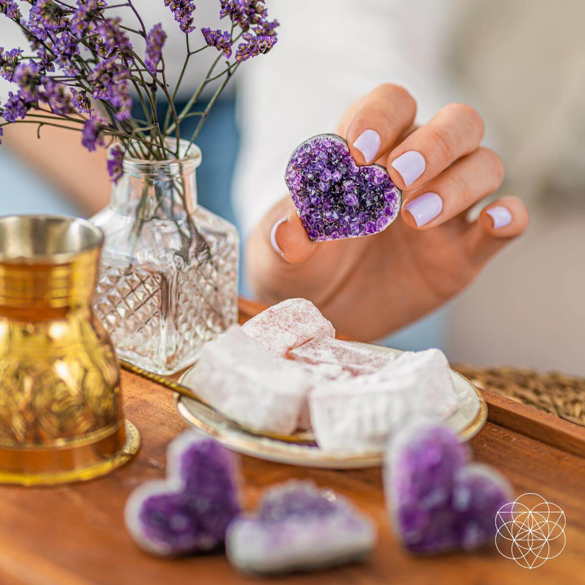 Uruguayan amethyst love heart cluster