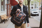 Full grain rucksack for travel, premium leather backpack men