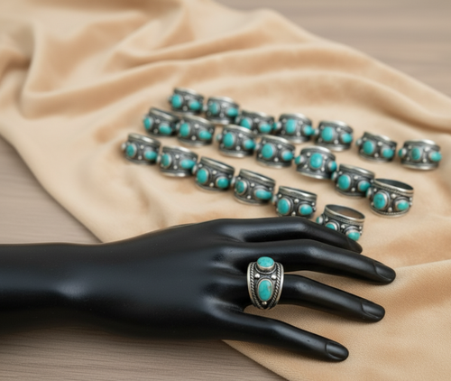 Afghan traditional silver ring design
