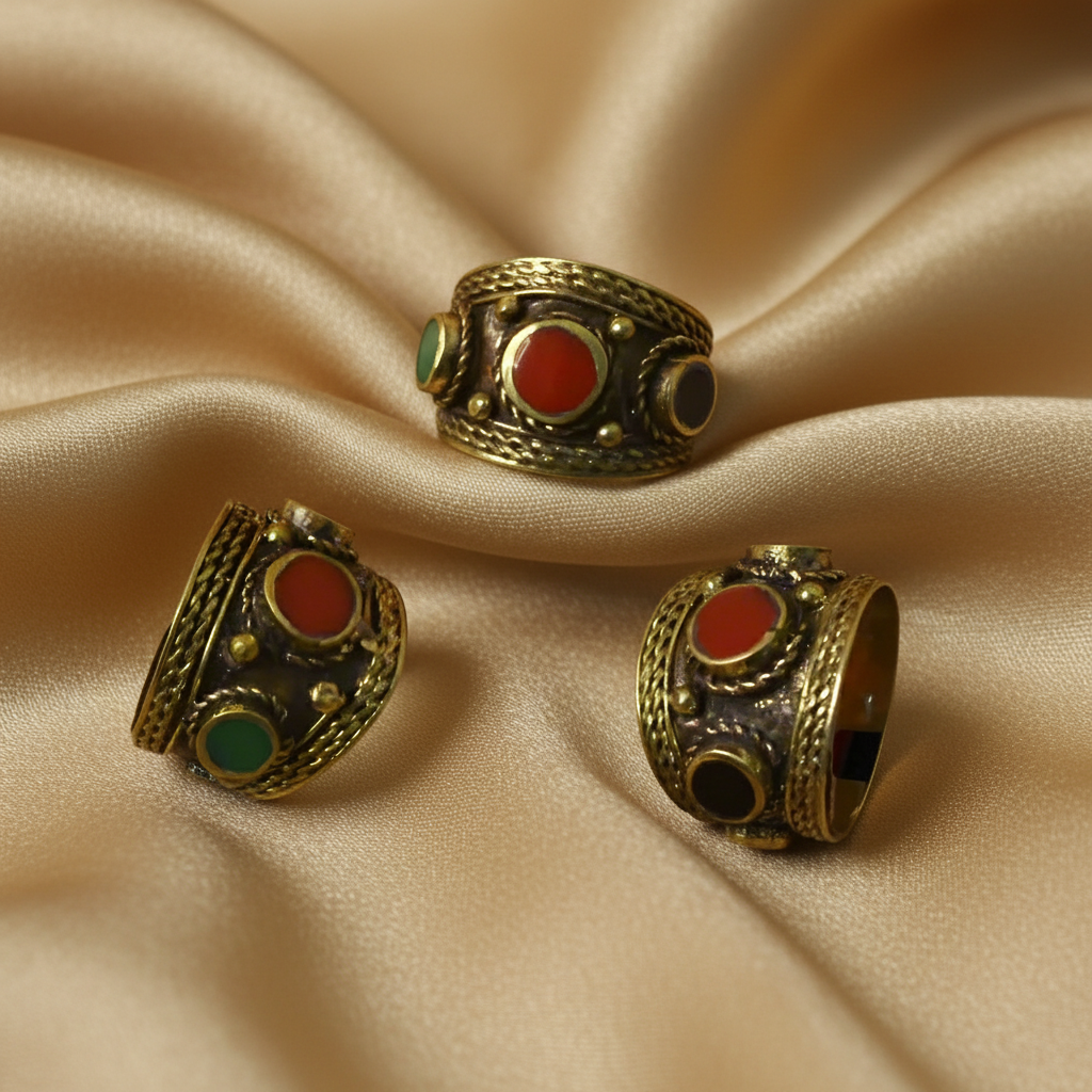Afghan traditional silver ring design
