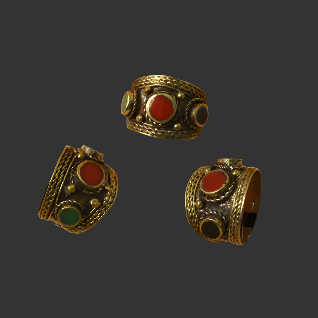 Afghan traditional silver ring design
