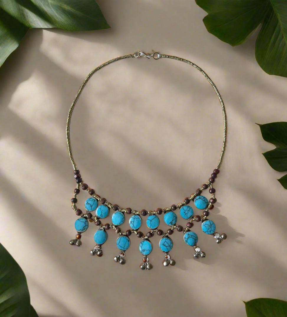 Afghan tribal silver necklace
