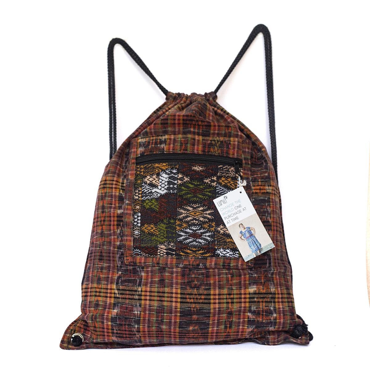 Upcycled Guatemalan Corte Backpack – Handmade Mayan Textile Bag