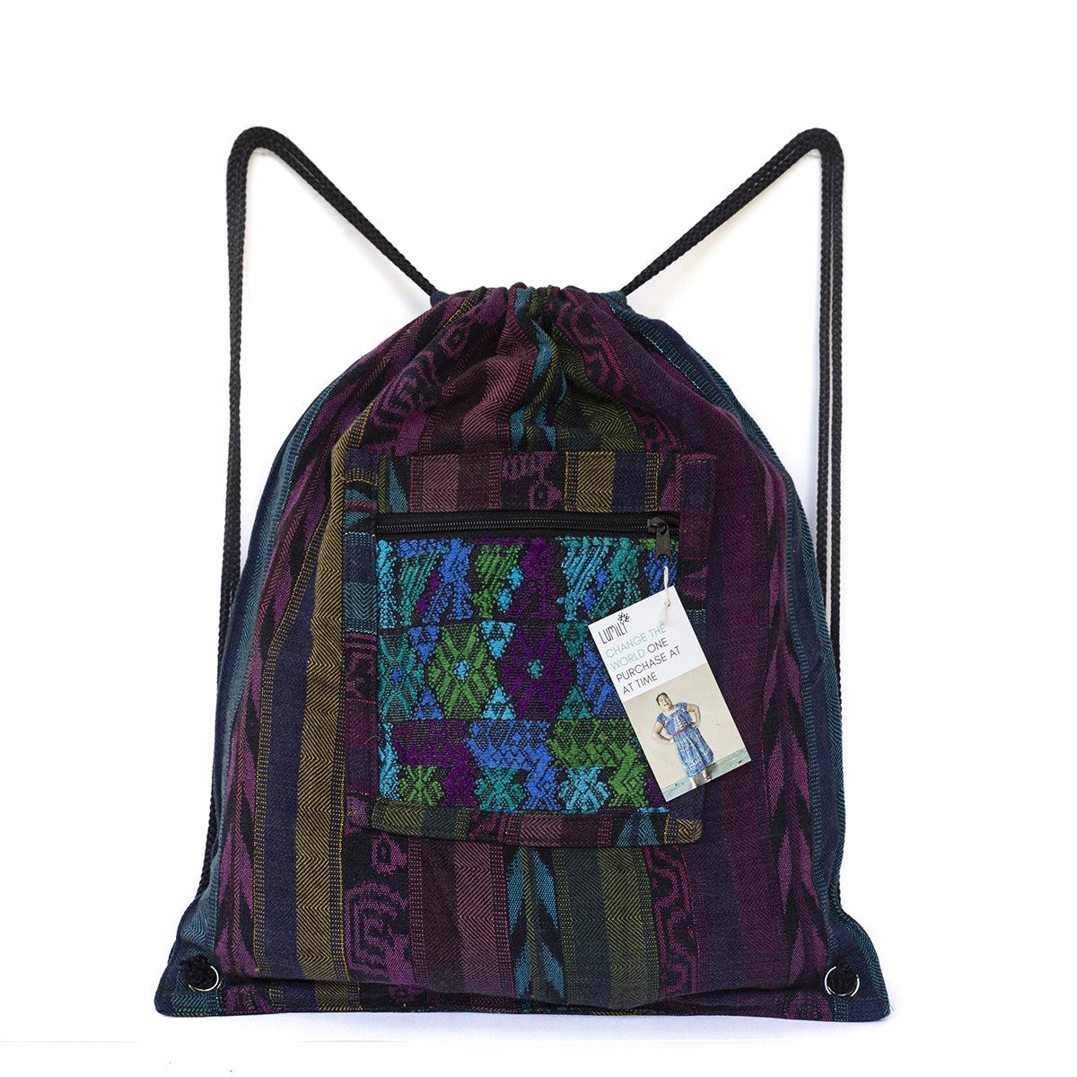 Upcycled Guatemalan Corte Backpack – Handmade Mayan Textile Bag