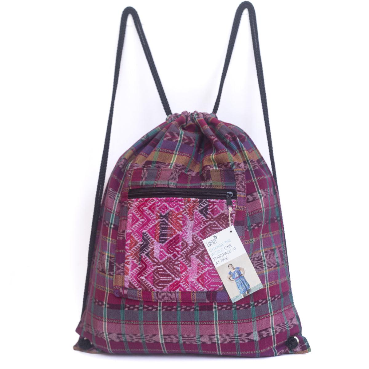 Upcycled Guatemalan Corte Backpack – Handmade Mayan Textile Bag
