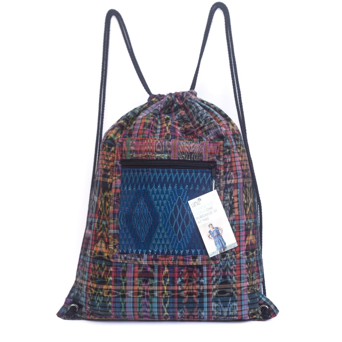 Upcycled Guatemalan Corte Backpack – Handmade Mayan Textile Bag