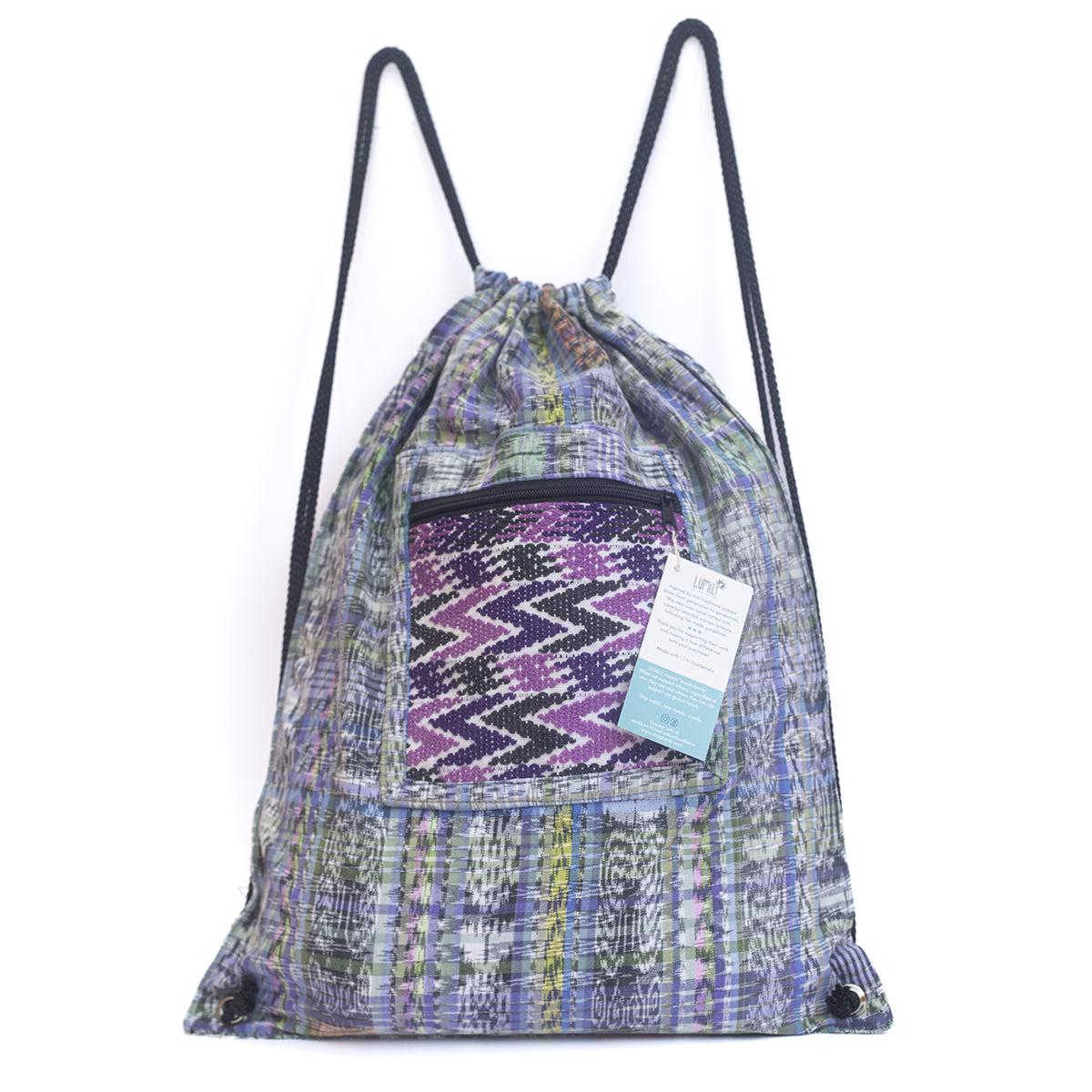 Upcycled Guatemalan Corte Backpack – Handmade Mayan Textile Bag