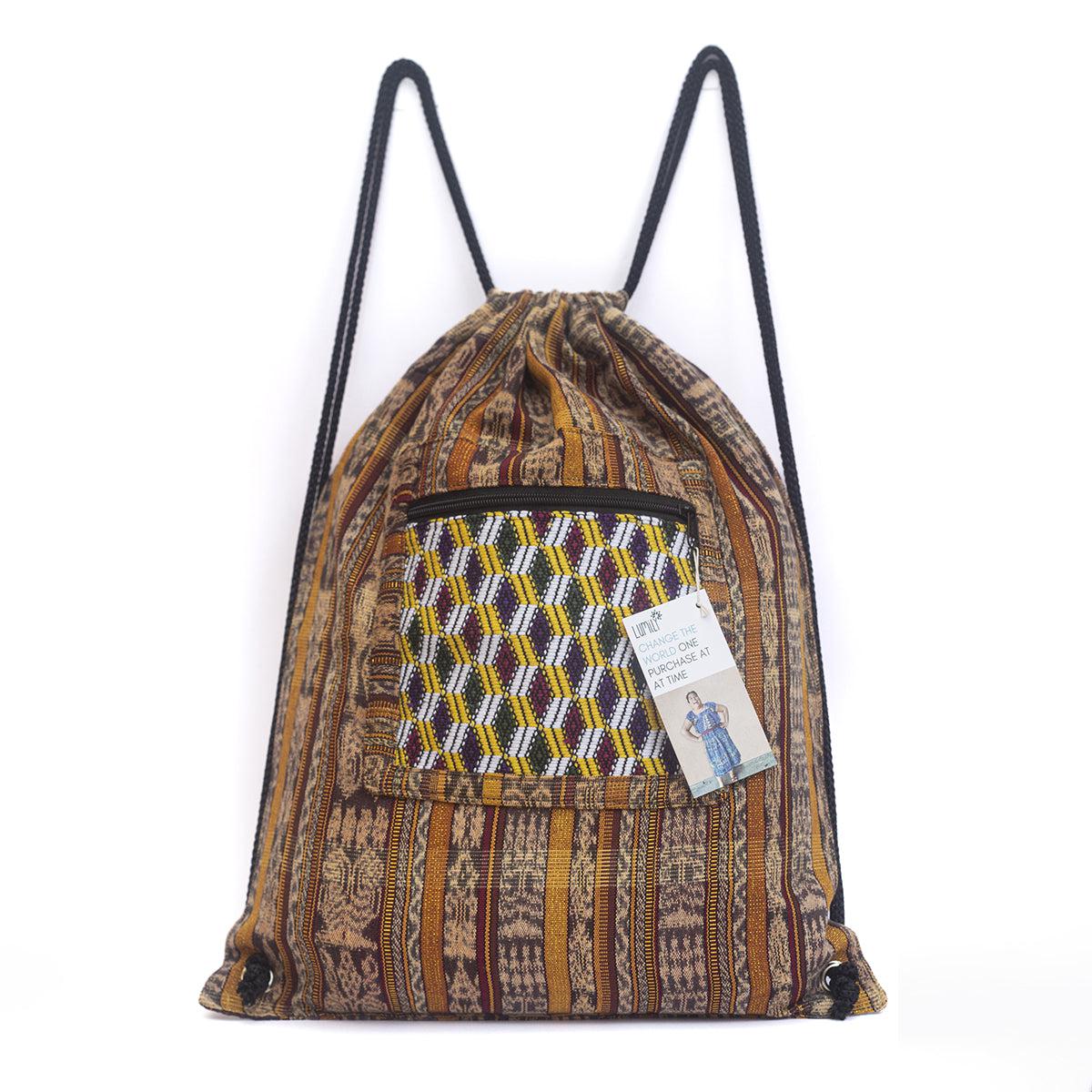 Upcycled Guatemalan Corte Backpack – Handmade Mayan Textile Bag