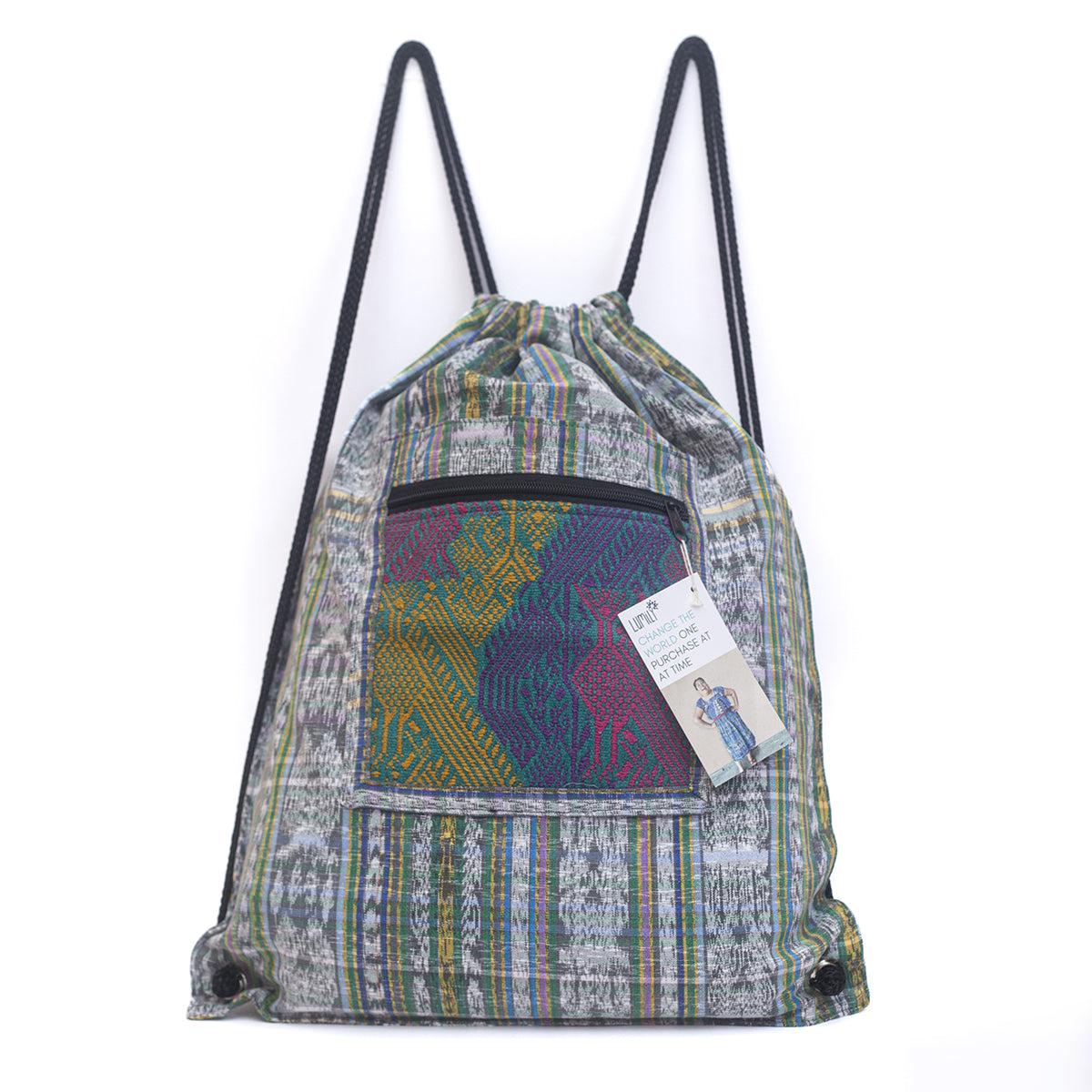 Upcycled Guatemalan Corte Backpack – Handmade Mayan Textile Bag