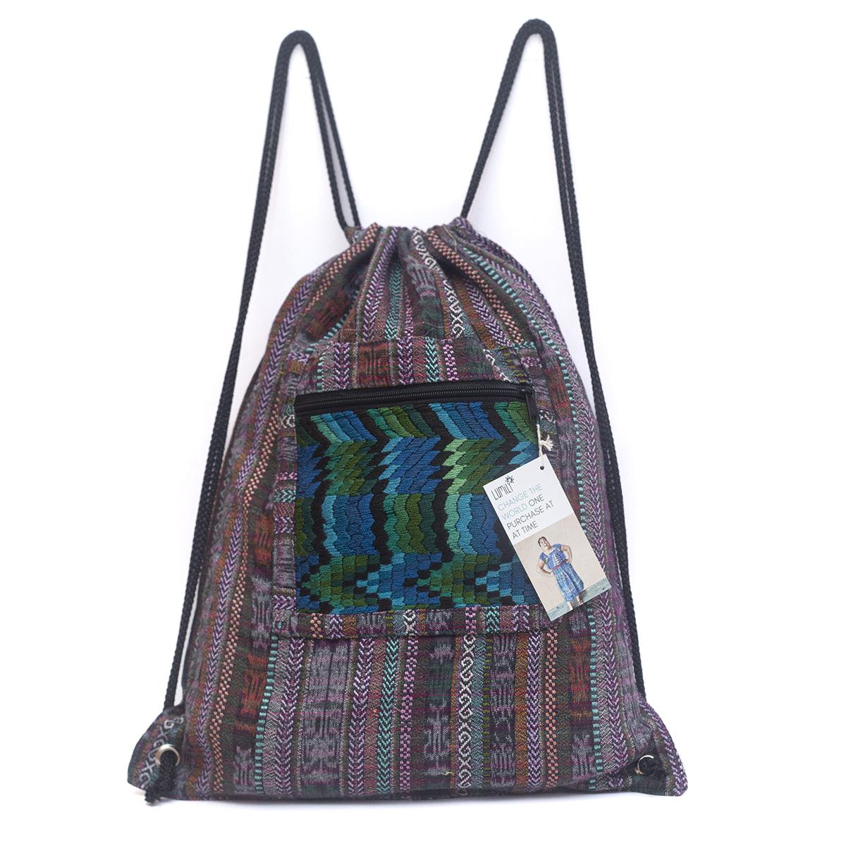 Upcycled Guatemalan Corte Backpack – Handmade Mayan Textile Bag