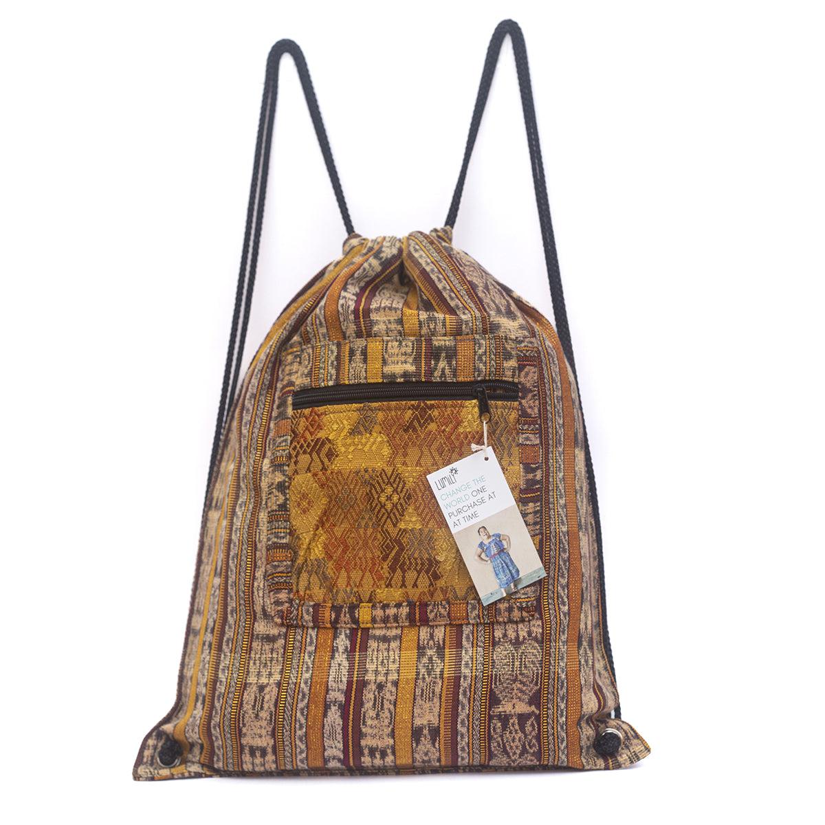 Upcycled Guatemalan Corte Backpack – Handmade Mayan Textile Bag