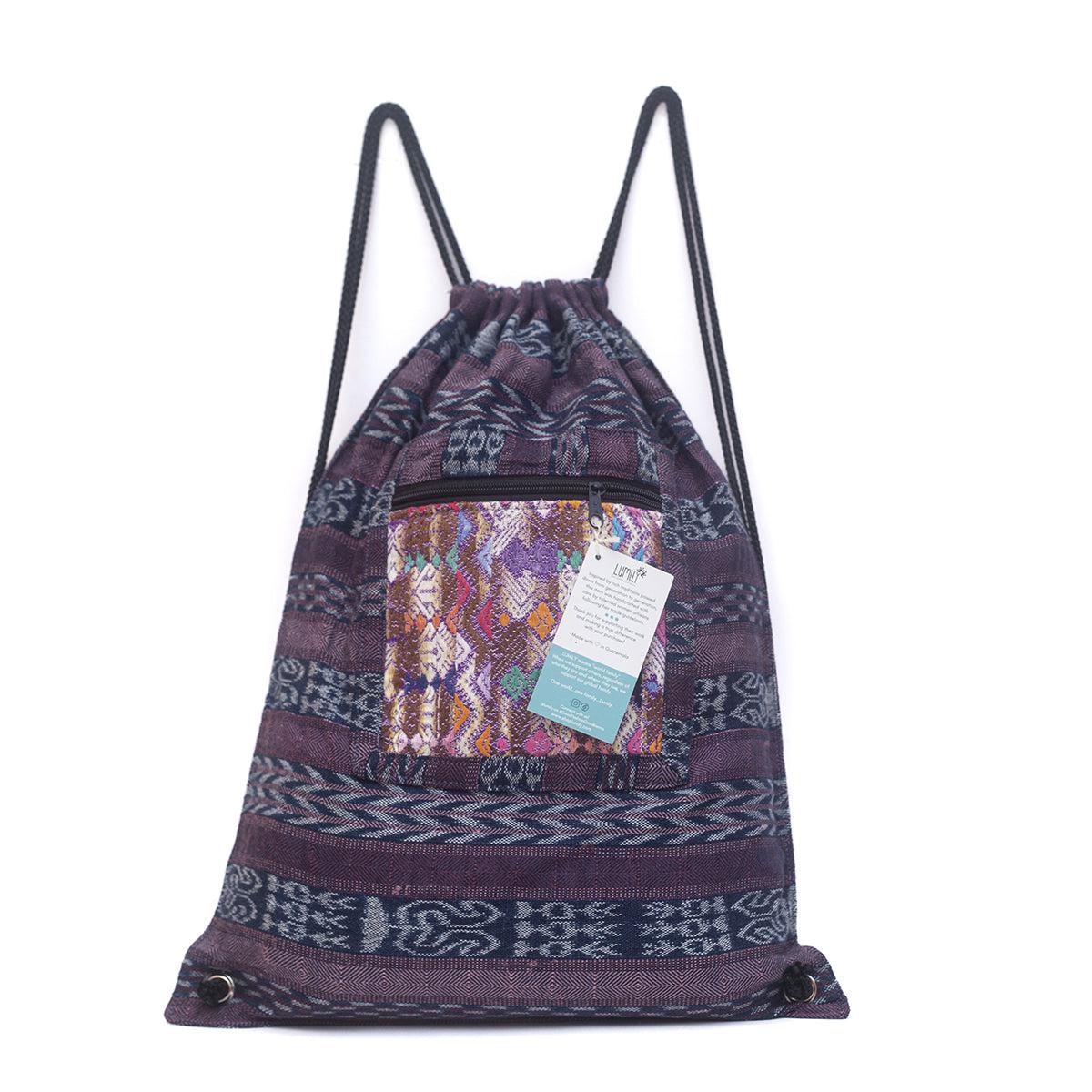 Upcycled Guatemalan Corte Backpack – Handmade Mayan Textile Bag