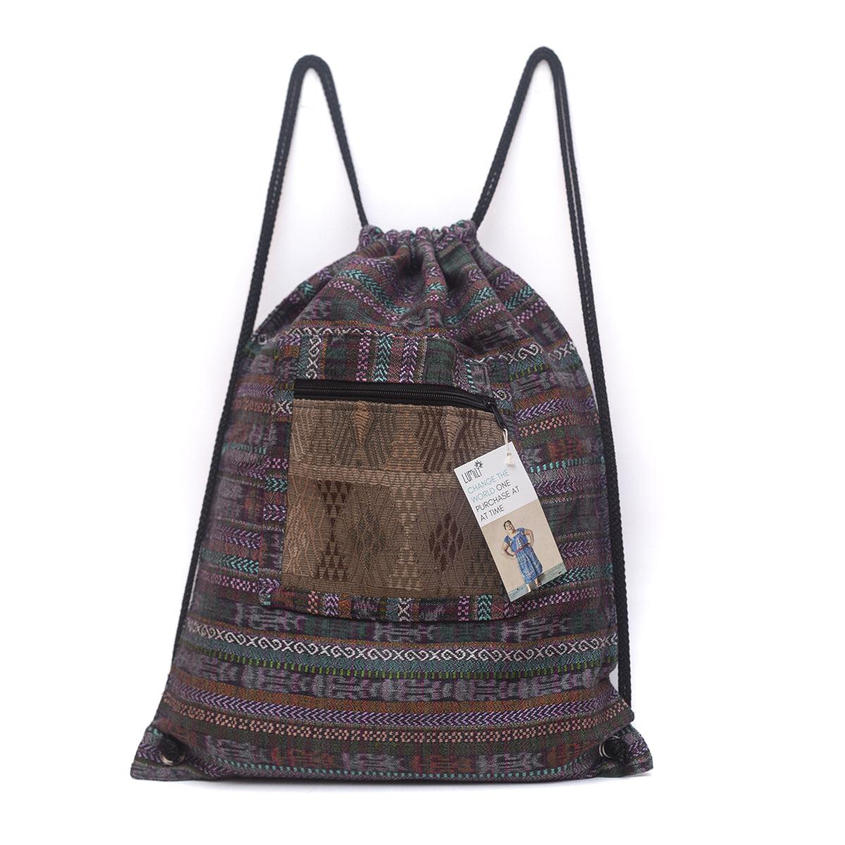 Upcycled Guatemalan Corte Backpack – Handmade Mayan Textile Bag