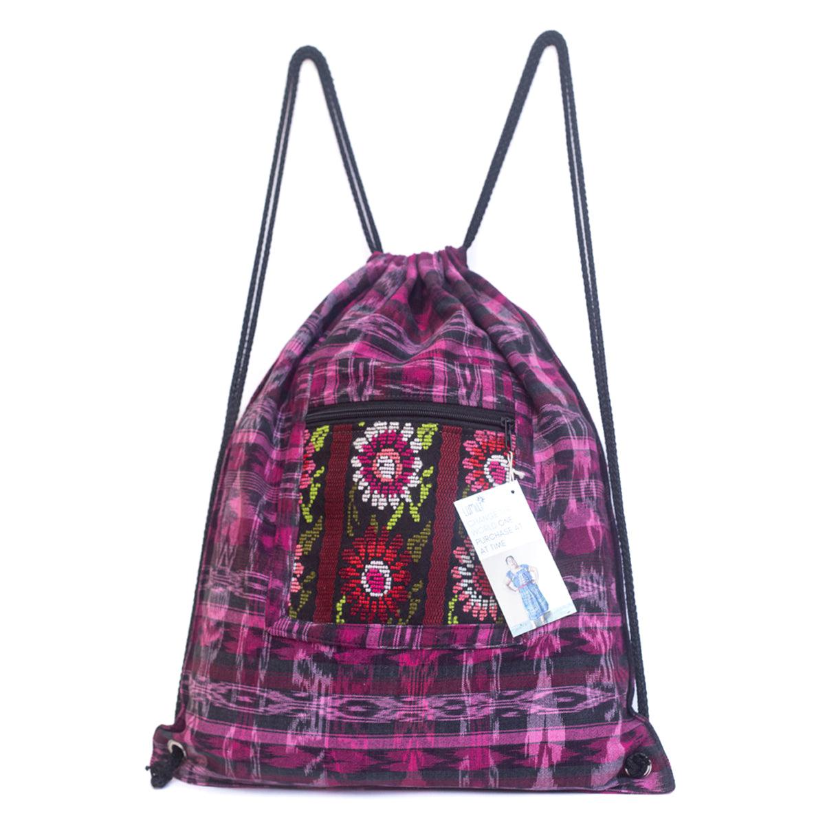Upcycled Guatemalan Corte Backpack – Handmade Mayan Textile Bag