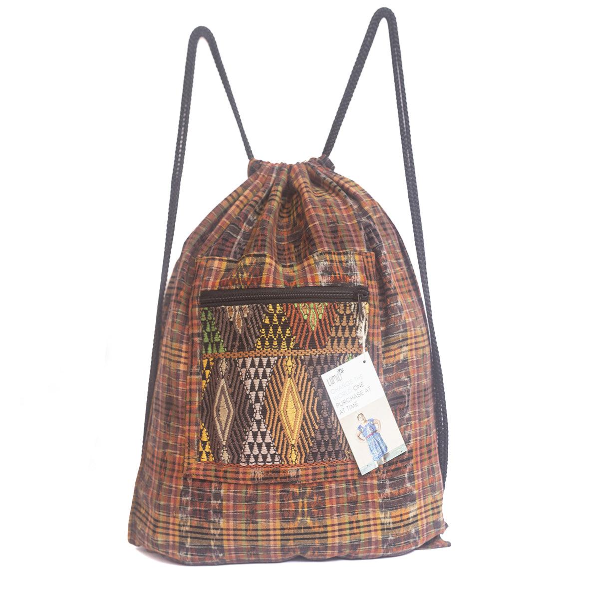 Upcycled Guatemalan Corte Backpack – Handmade Mayan Textile Bag