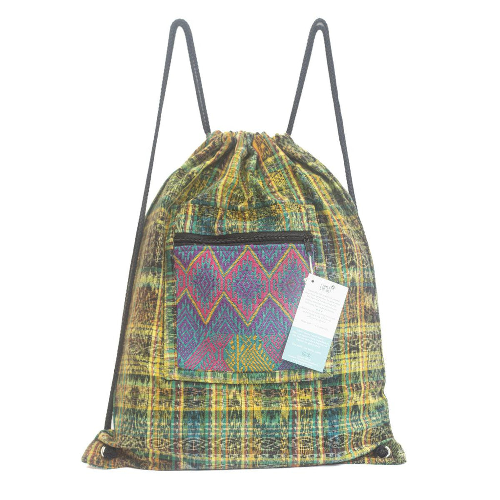Upcycled Guatemalan Corte Backpack – Handmade Mayan Textile Bag