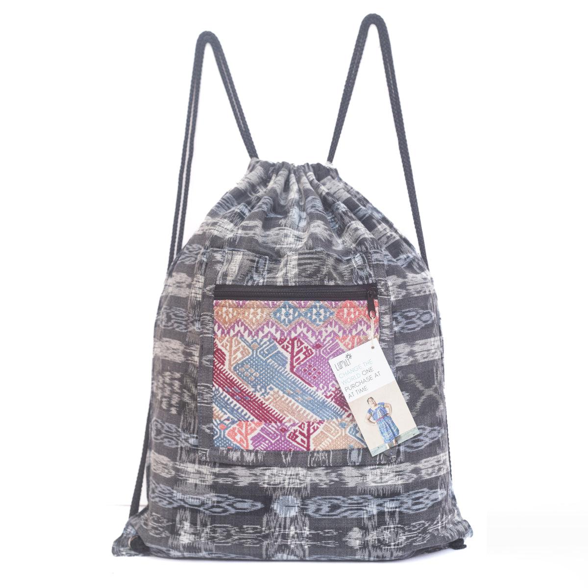 Upcycled Guatemalan Corte Backpack – Handmade Mayan Textile Bag