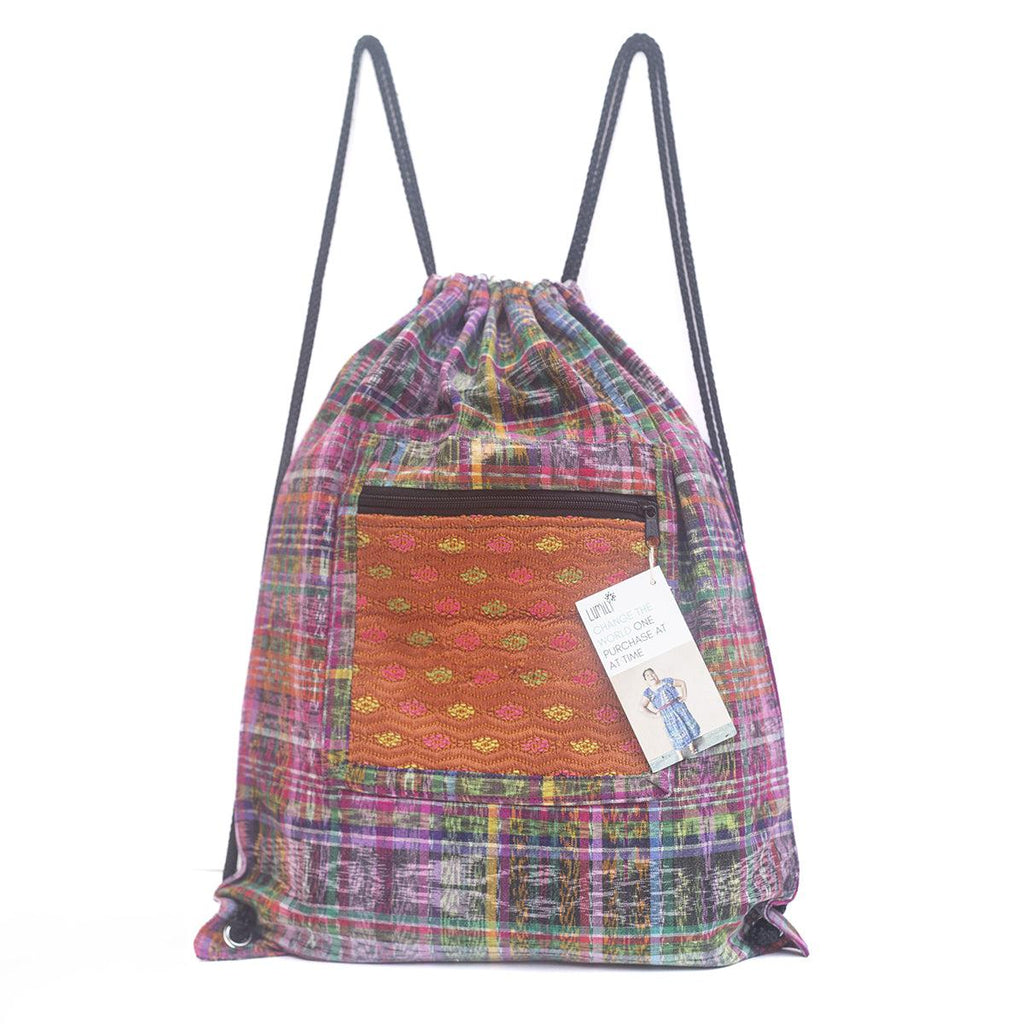 Upcycled Guatemalan Corte Backpack – Handmade Mayan Textile Bag
