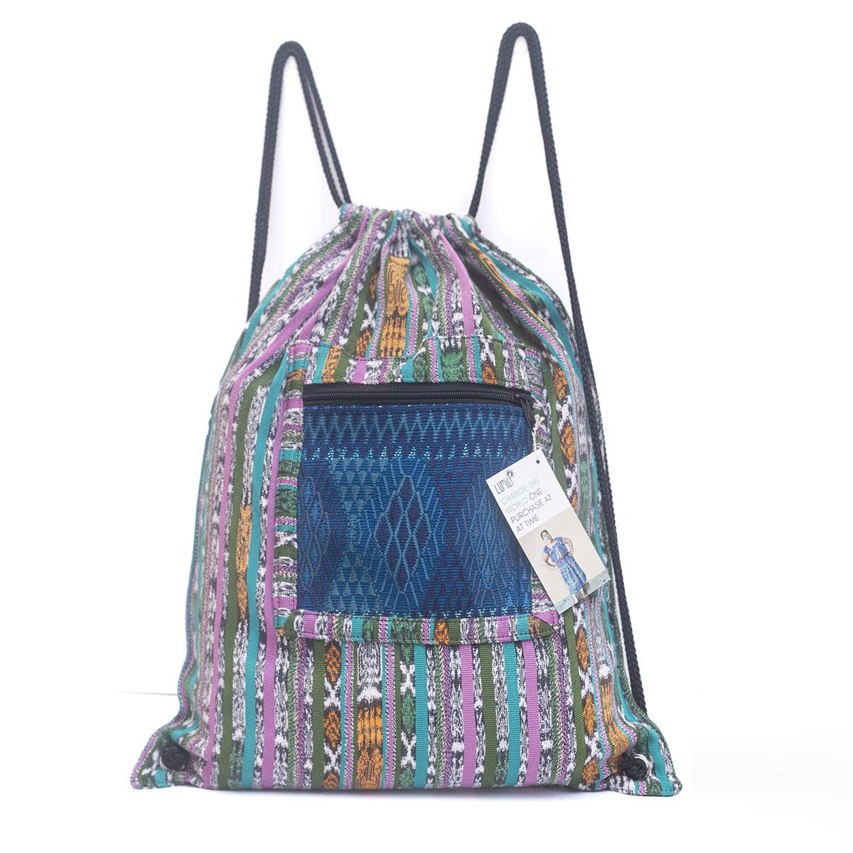Upcycled Guatemalan Corte Backpack – Handmade Mayan Textile Bag