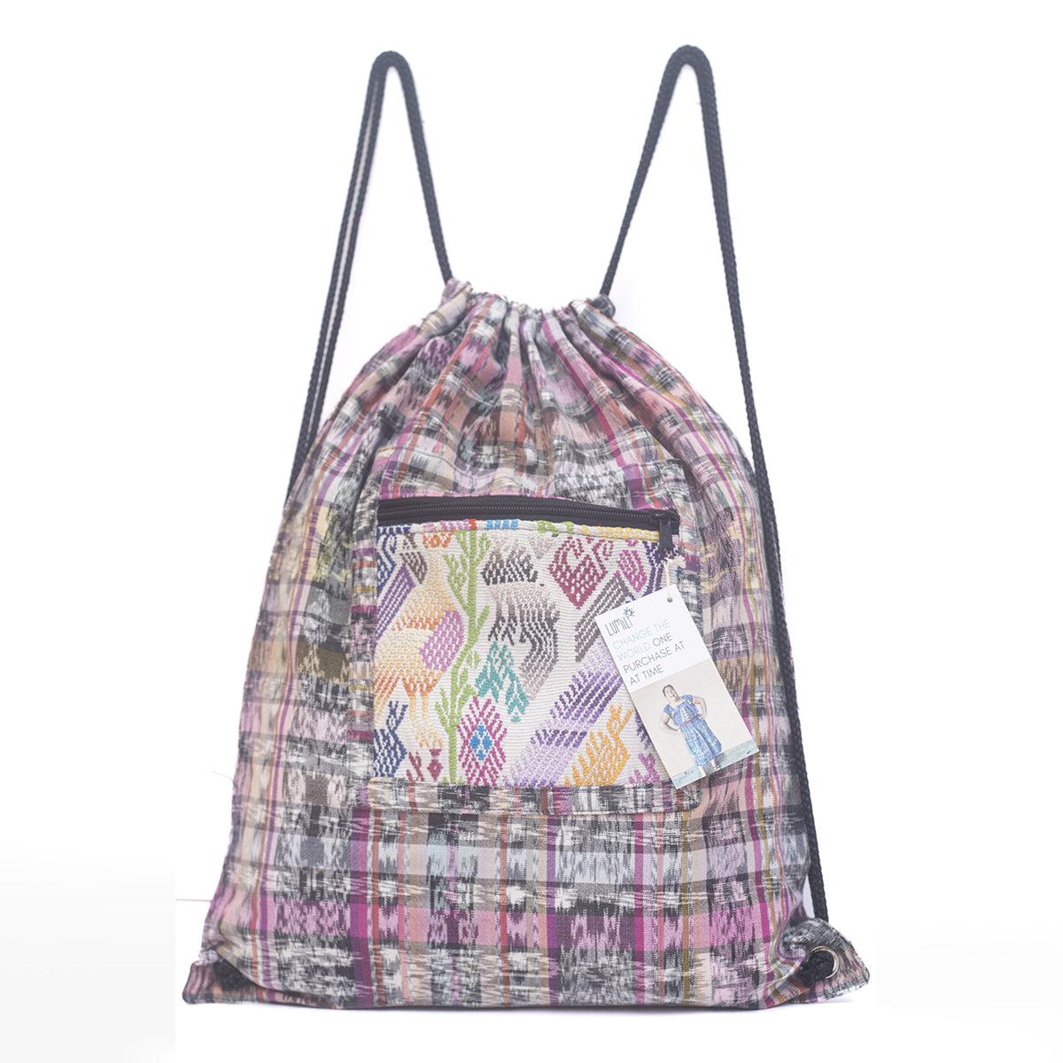 Upcycled Guatemalan Corte Backpack – Handmade Mayan Textile Bag