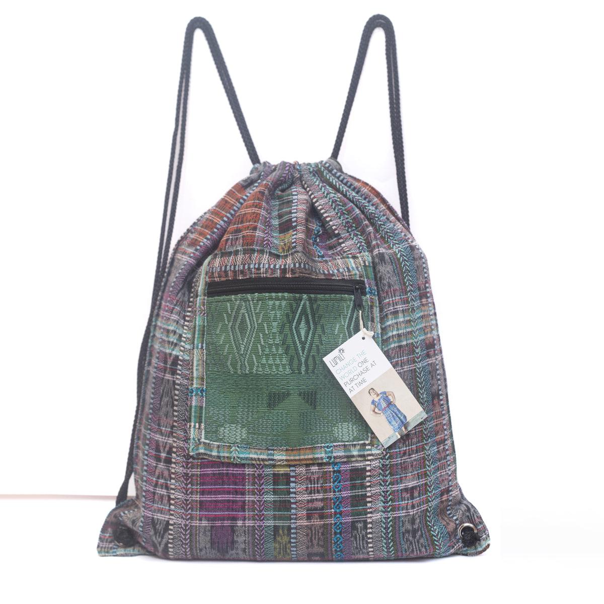 Upcycled Guatemalan Corte Backpack – Handmade Mayan Textile Bag