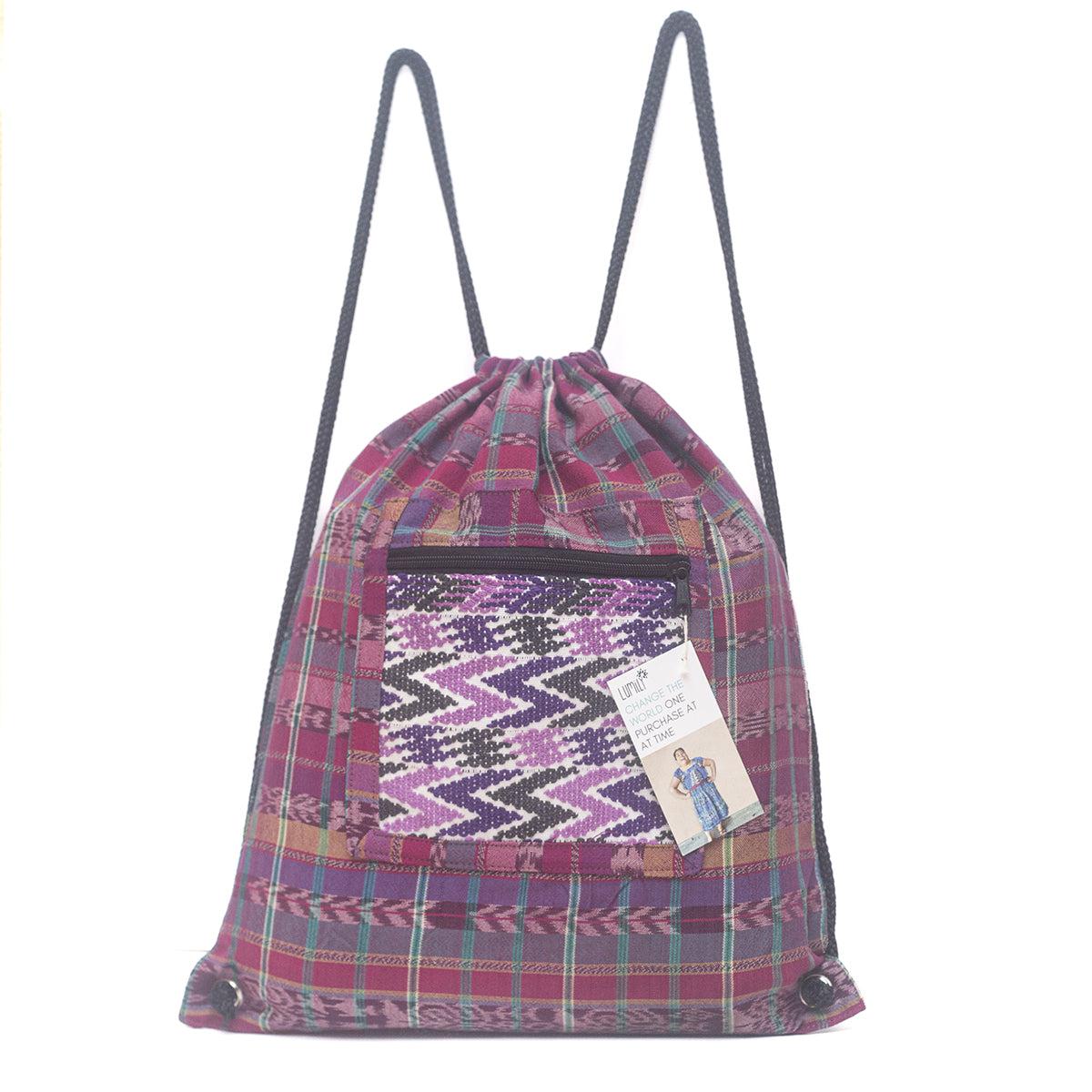 Upcycled Guatemalan Corte Backpack – Handmade Mayan Textile Bag