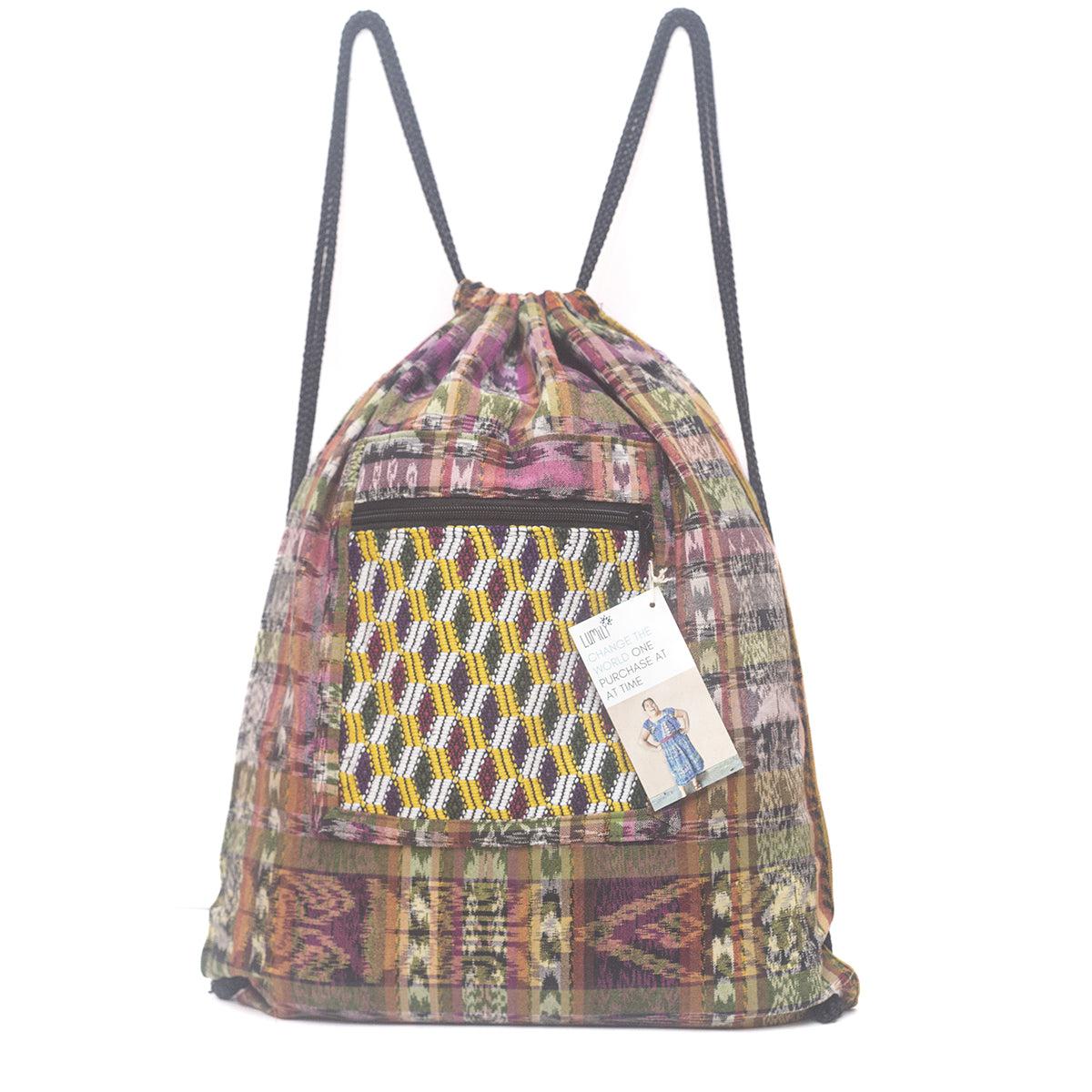 Upcycled Guatemalan Corte Backpack – Handmade Mayan Textile Bag