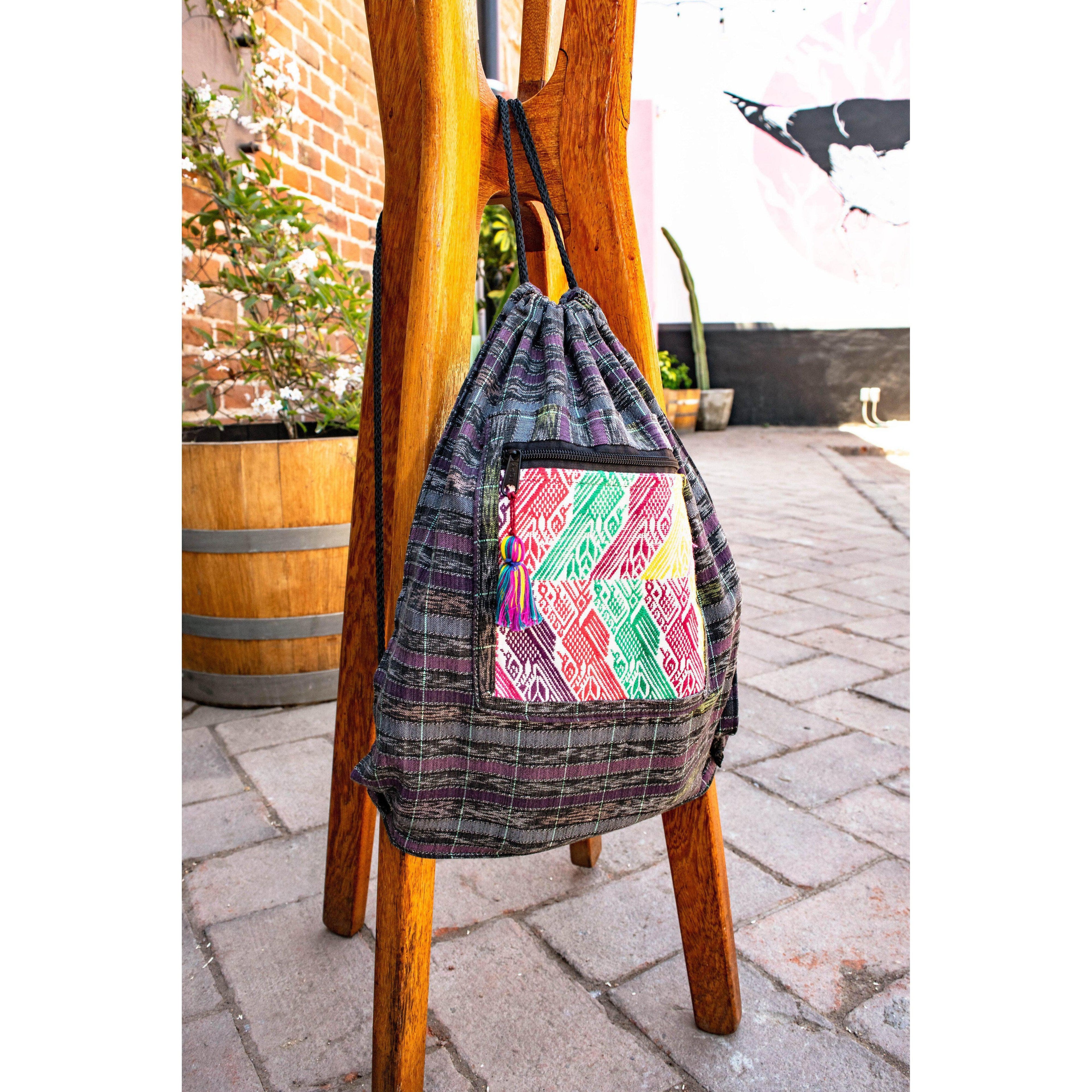 Upcycled Guatemalan Corte Backpack – Handmade Mayan Textile Bag