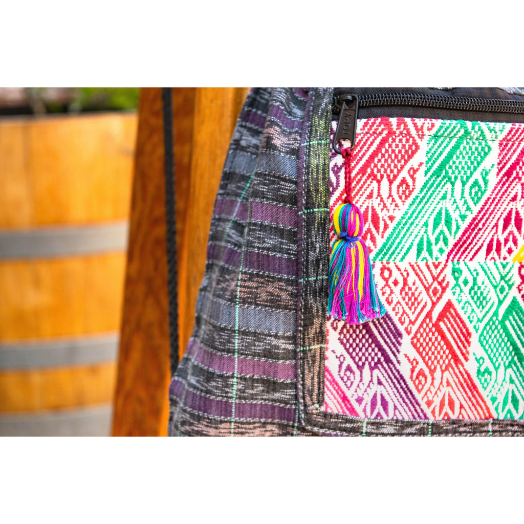 Upcycled Guatemalan Corte Backpack – Handmade Mayan Textile Bag