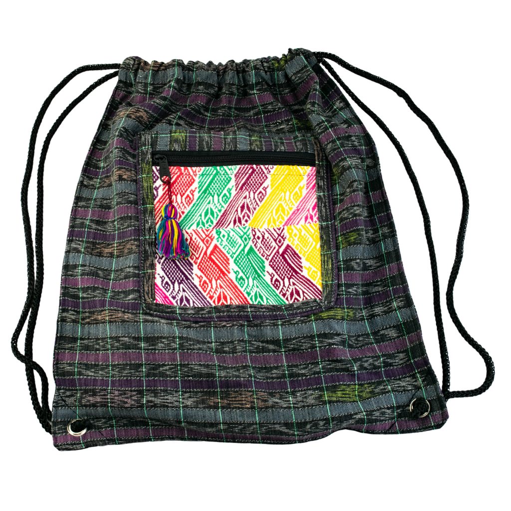 Upcycled Guatemalan Corte Backpack – Handmade Mayan Textile Bag
