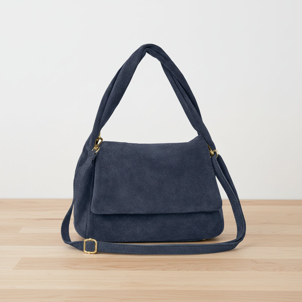 Blue Seude Italian Bags