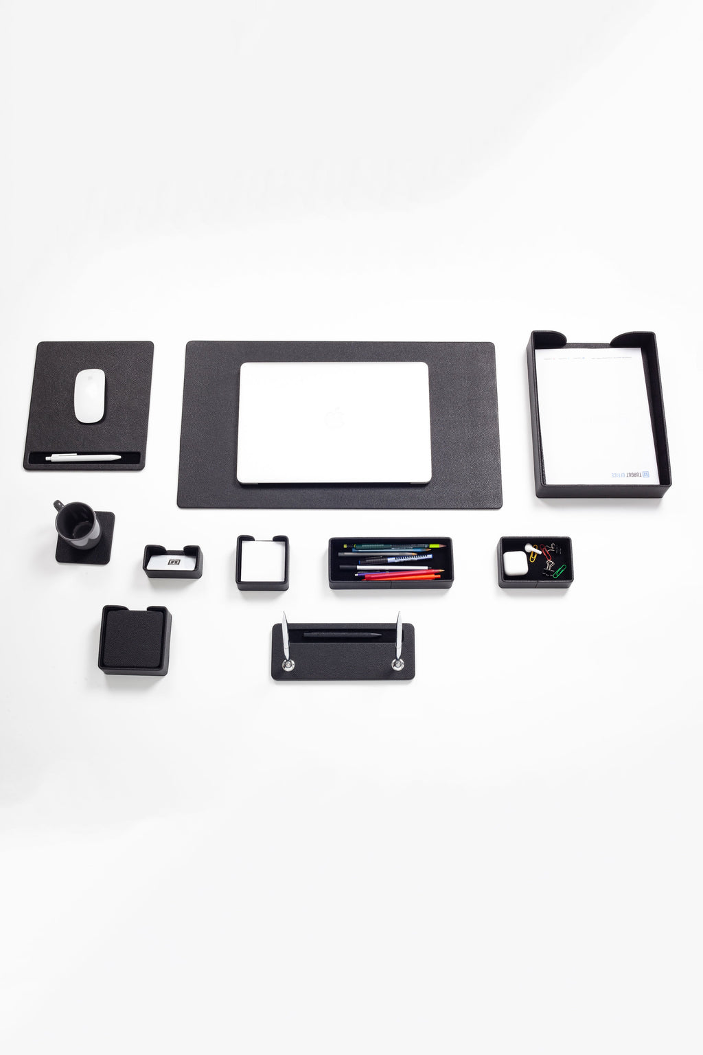 Collection of black car interior parts
