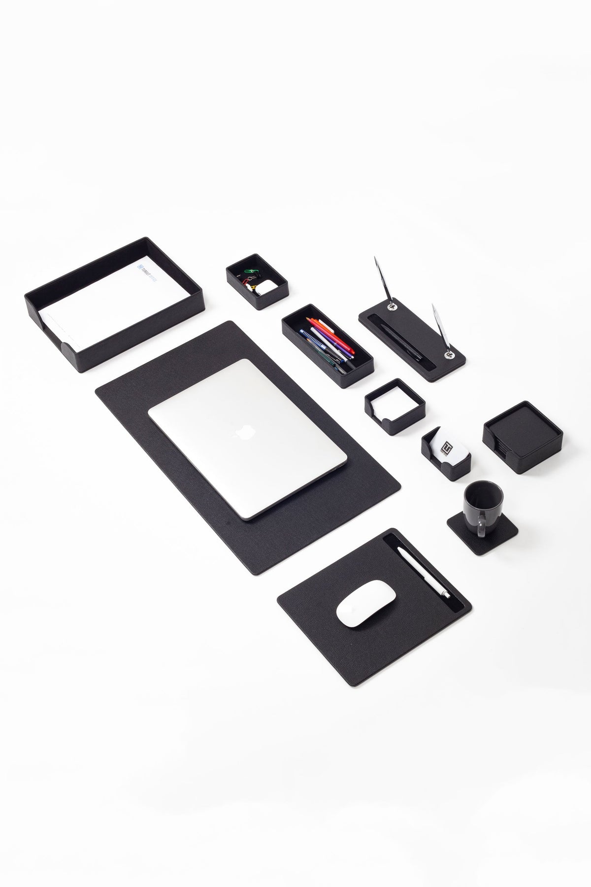 Collection of black office supplies